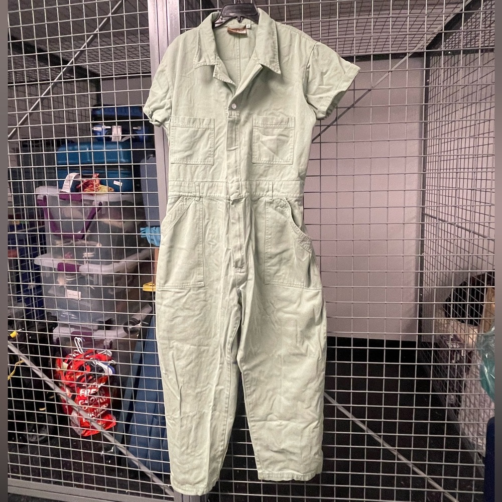 Sage Green Big Bud Press Short Sleeve Jumpsuit